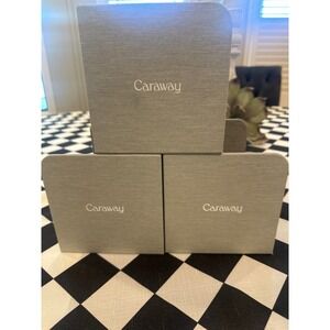 Caraway Magnetic Organizers Set of 3 Gray Fabric pantry kitchen minimalist
